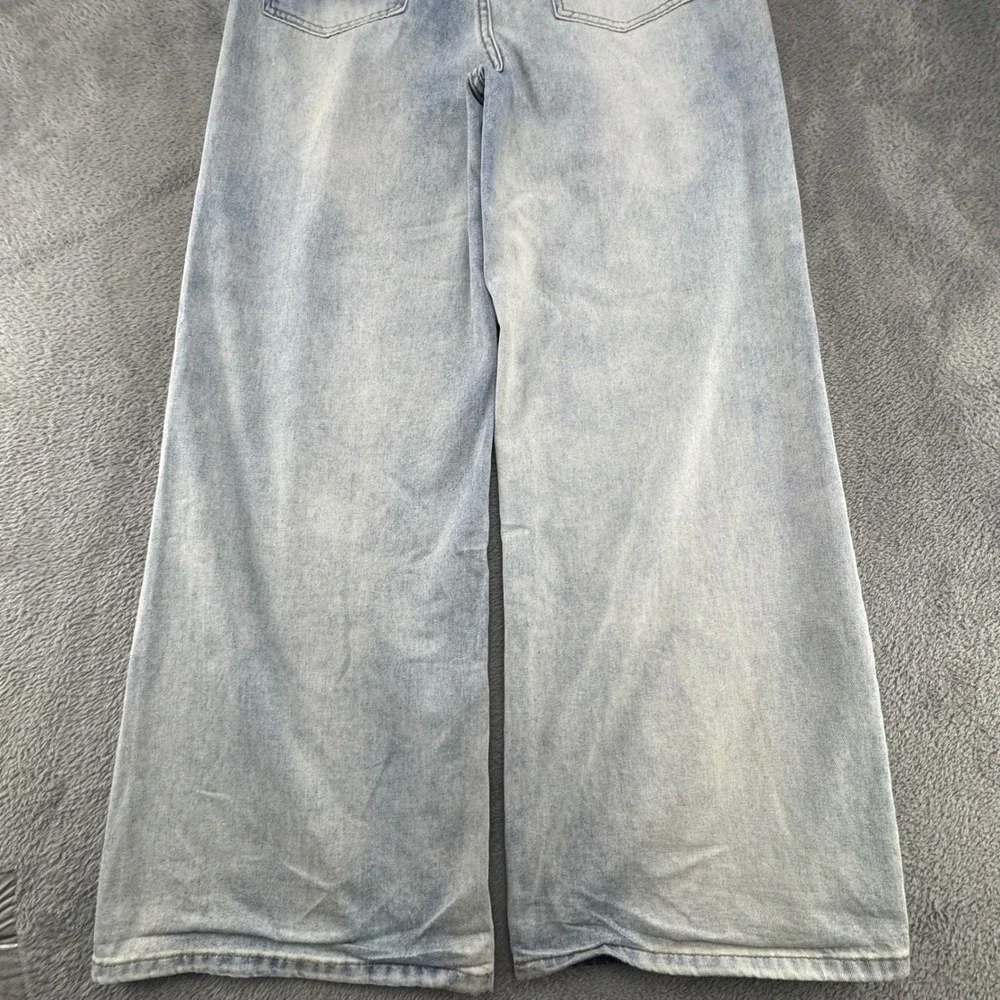 Unbranded Light Wash Wide Leg High Waisted Denim Jeans 28x30 Light Blue Relaxed - Picture 11 of 12
